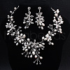 Alloy Fresh Water Pearl Rhinestone Jewelry Sets FS-WG8E598-02-1