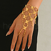 Luxurious & Elegant Brass Butterfly Link Finger Ring Bracelets for Women UK2567-1