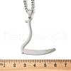 304 Stainless Steel Grim Reape Scythe Pendant Necklaces NJEW-H065-22P-3