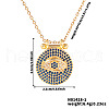 Elegant Brass Micro Pave Cubic Zirconia Blue Evil Eye Pendant Necklaces ZF0142-1-4
