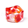 Resin Wave Cuff Ring RJEW-T022-011-6
