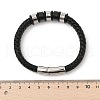 Ion Plating(IP) Braided Leather Cord Bracelets for Men BJEW-Z081-11P-01-5