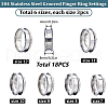 SUNNYCLUE 18Pcs 6 Size 304 Stainless Steel Grooved Finger Ring Settings RJEW-SC0001-05P-2