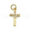 Brass Micro Pave Clear Cubic Zirconia Pendants ZIRC-I070-111G-1