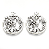 Tibetan Style Alloy Bunny Pendant Enamel Settings TIBE-S314-25AS-LF-2