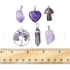 5 Styles Natural Amethyst Pendants G-FS0002-47-5