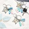 26Pcs Transparent Epoxy Resin & Transparent Acrylic & Faux Suede Tassel Keychain KEYC-JKC01202-3