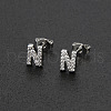 Brass Micro Pave Clear Cubic Zirconia Stud Earrings FS-WGC2F12-14-1