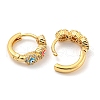 Evil Eye Real 18K Gold Plated Brass Hoop Earrings EJEW-L269-081G-2