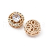 Rack Plating Brass Micro Pave Cubic Zirconia Beads KK-F879-10G-2