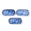 Spray Painted Transparent Glass Connector Charms X1-GLAA-H035-06D-1