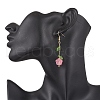 Flower Glass Dangle Earrings EJEW-JE06445-03-3