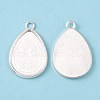 Teardrop Alloy Pendant Cabochon Settings PALLOY-N0088-01S-NF-1