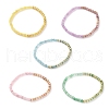 Dyed Rondelle Natural Malaysia Jade Beads Stretch Bracelets BJEW-JB05806-1