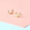 Brass Micro Pave Clear Cubic Zirconia Stud Earrings FS-WGE47D1-02-1