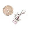 Angel Glass Beaded & Alloy Pendant Decorations HJEW-MZ00192-02-3