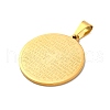 Ion Plating(IP) 304 Stainless Steel Flat Round with Word Lord's Prayer Cross Pendants STAS-P085-25-2
