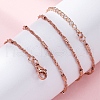 Brass Singapore Chains Necklaces for Women NJEW-D302-04RG-5
