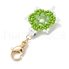 Sea Turtle Glass Seed Beads Pendant Decoration HJEW-MZ00124-02-4