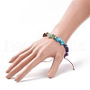 Natural & Synthetic Mixed Gemstone Chips Braided Bead Bracelet BJEW-JB08631-3
