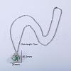 Brass Essential Oil Diffuser Hollow Round Cage Pendant Necklaces with Green Felt Wool Ball Inside TD9886-3
