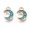 Light Gold Plated Alloy Enamel Pendants ENAM-R136-19E-2