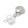 Ocean Themes Alloy & ABS Plastic Imitation Pearl Pendants PALLOY-JF03879-5