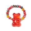 Glass Beads with Transparent Acrylic Beads and TOHO Round Seed Beads and Elastic Crystal Thread Rings RJEW-JR00876-4