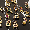 Brass Micro Pave Cubic Zirconia Charms ZIRC-TA0001-15G-15