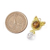 Natural Tiger Eye & Handmade Glass Seed Beaded Cat Shape Pendants PALLOY-MZ00488-03-2