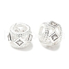 Brass Micro Pave Clear Cubic Zirconia European Beads KK-A254-16S-1