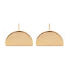 Half Round Brass Stud Earrings Findings EJEW-S237-01-1