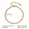 European Style Stainless Steel Flat Snake Chain Anklets for Women PL9506-2-2