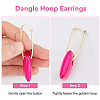 FIBLOOM 3 Pairs 3 Colors Rectangle Resin Hoop Earrings for Women EJEW-FI0002-64-4