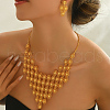 Elegant Alloy Hollow Oval Tassel Necklace & Earrings Set for Wedding Engagement MR8417-4