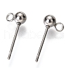 Original Color 304 Stainless Steel Ball Post Stud Earring Findings STAS-C018-23P-02-1