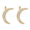 Brass Micro Pave Clear Cubic Zirconia Pendants KK-N227-140LG-2