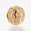 Brass Micro Pave Cubic Zirconia Beads ZIRC-J018-36G-2