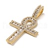 Brass Micro Pave Cubic Zirconia Pendants KK-K355-28G-2