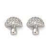 Mushroom Brass Micro Pave Clear Cubic Zirconia Stud Earrings EJEW-F895-17P-4