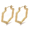 Texture Hexagon 201 Stainless Steel Half Hoop Earrings for Women EJEW-G385-14G-1