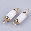Electroplate Natural  White Jade  Links connectors G-S344-01K-2