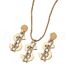 Dollar Sign Alloy Rhinestone & Glass Pendant Necklaces & Stud Dangle Earrings Sets FS-WGD45F5-01-5