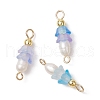 Frosted Flower Natural Cultured Freshwater Pearl & Acrylic Connector Charms PALLOY-JF03590-11-1