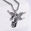 Vintage Punk Hip Hop Stainless Steel Eagle with Skull Head Pendant Necklaces RS6637-3-1