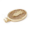 Rack Plating Brass Micro Pave Cubic Zirconia Pendants KK-G451-13G-3