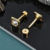 Square Crystal Rhinestone Ear Fake Plugs EJEW-H105-21G-A-3