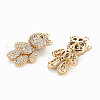Brass Micro Pave Clear Cubic Zirconia Pendants KK-N231-261-NF-2