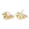 Mother's Day Jewellery Leaf Natural Pearl Earrings EJEW-L286-01G-2