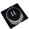 Triangle & Rectangle Alloy Rhinestone Pendant Necklaces & Stud Earrings Sets FS-WG3FAF9-01-5